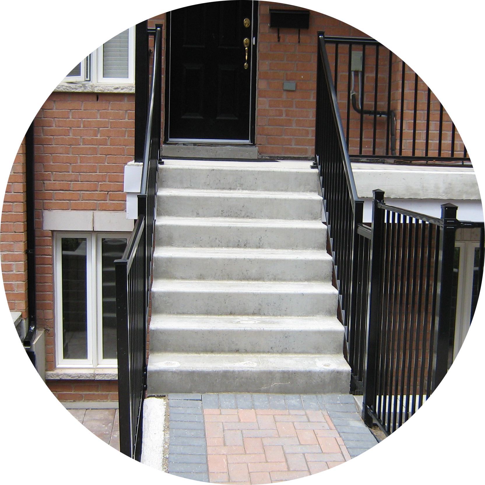 Precast Concrete Steps In Front Of Townhouse